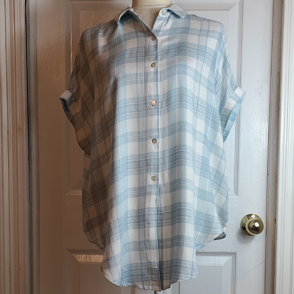 Liverpool Plaid Summer Blouse
